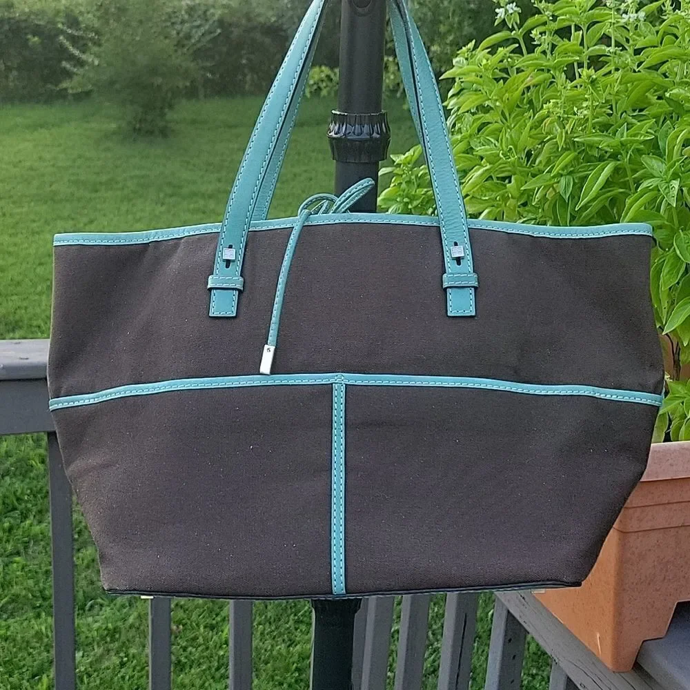 Kate spade brown canvas tote